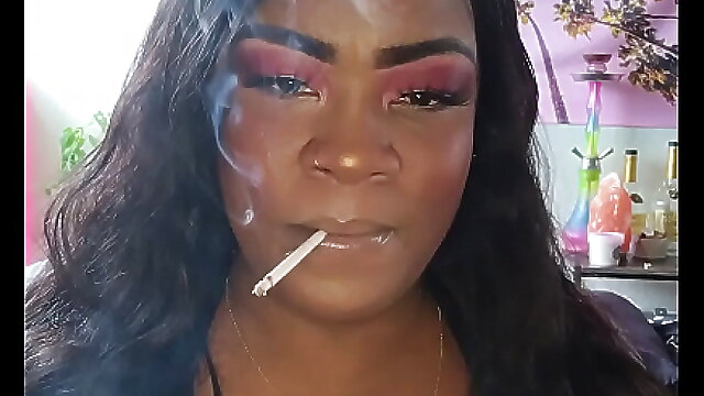 Cigarette black, cigarette femdom, smoking kink, cigarette ass, ebony femdom goddess