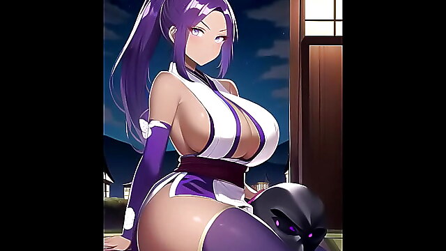 Anime milf toons, big butt squatting, anime submission, squat compilation, shinobi girl